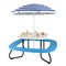 Kids Outdoor Play Table with Collapsible Umbrella and Heavy-Duty Metal Frame